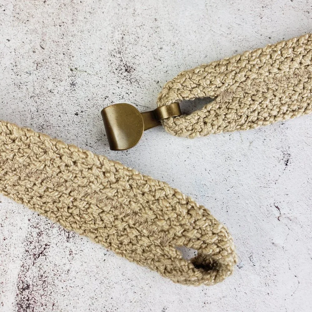 Vintage Leather Shop Belt Art-to-Wear Deco Mixed Media Crochet Avant Garde S/M